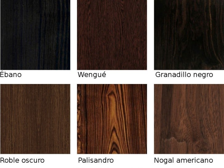 Tipos de maderas oscuras –