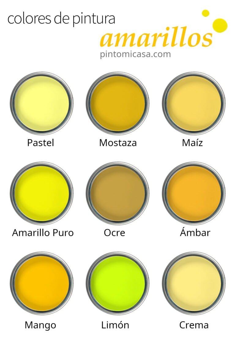 Paleta de colores de pintura amarillos