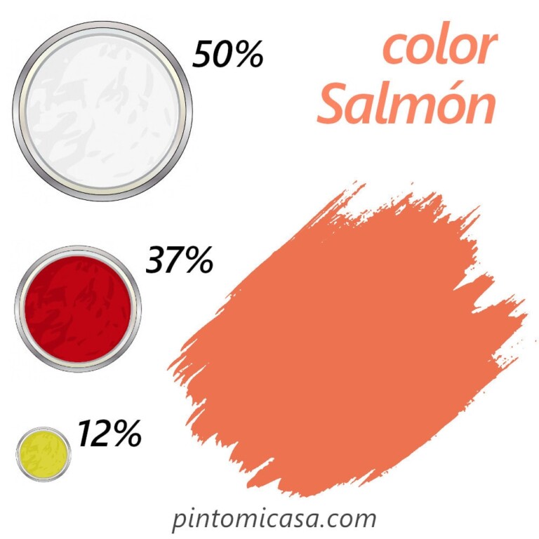 Cómo se forma el color salmón con blanco, rojo y amarillo