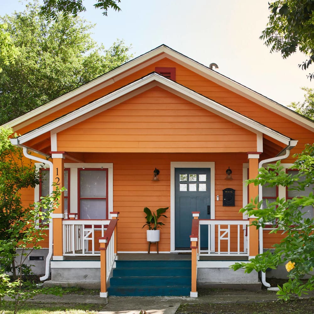 Casas de color naranja, paredes exteriores y pintura