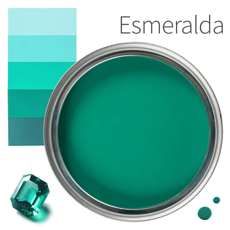 Muestra de color de pintura verde esmeralda