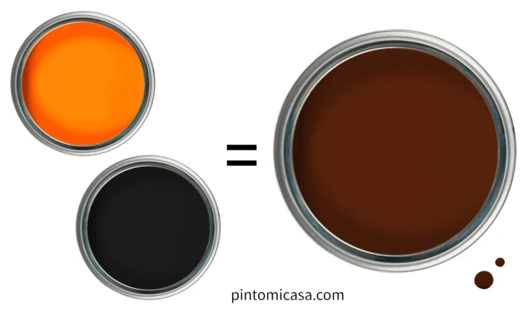 Pintura naranja, negro y café