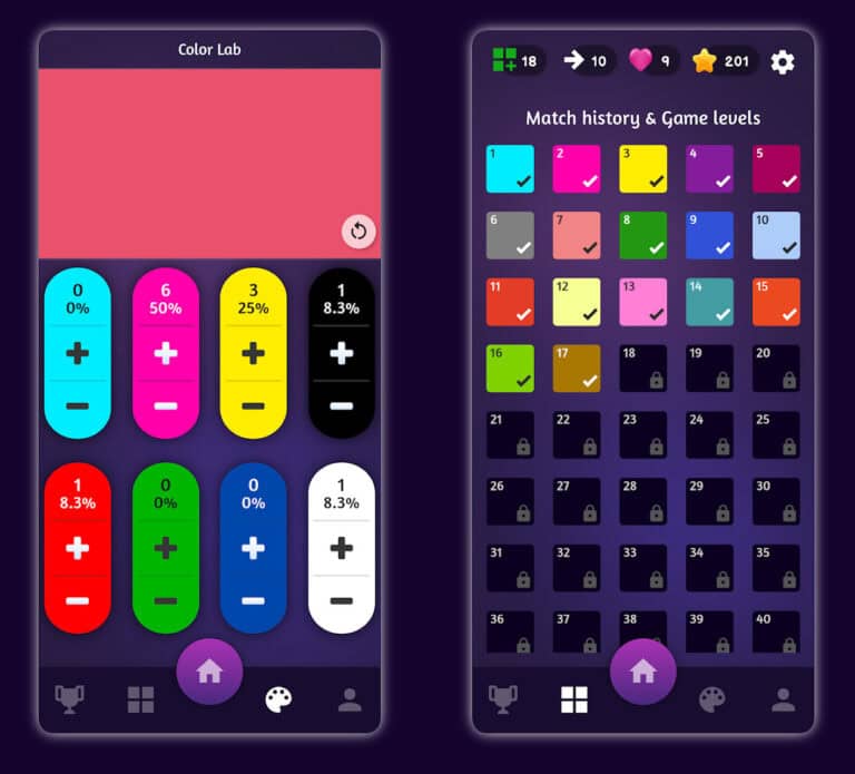 Color Mixing Matching, una app para jugar y mezclar colores