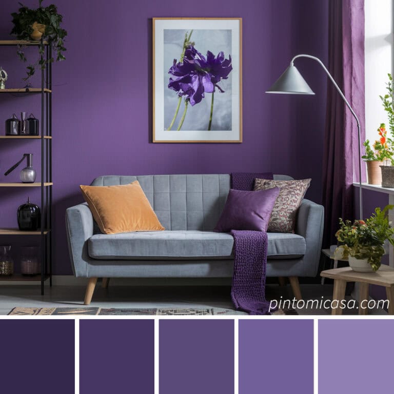 Sala pequeña de color morado