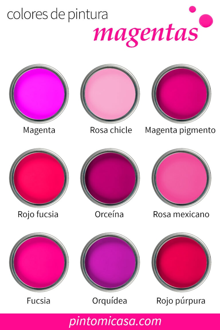 Paleta de colores magenta, 9 tonalidades distintas